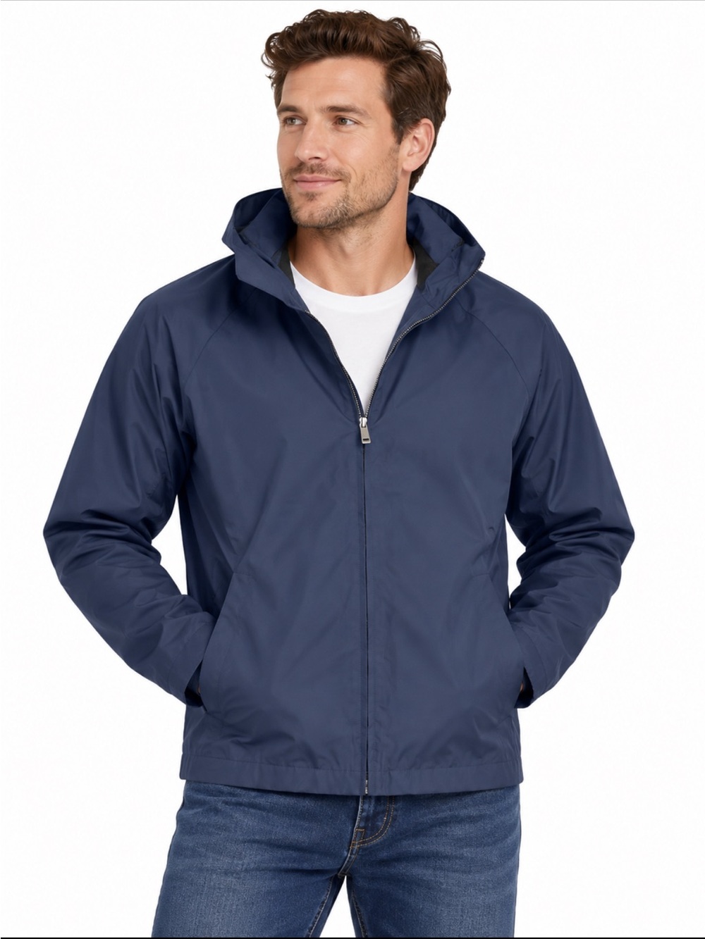 Jil Sander Mainline Technical Faille Blouson Jacket - Navy Blue (IT 48/ US 38/M)